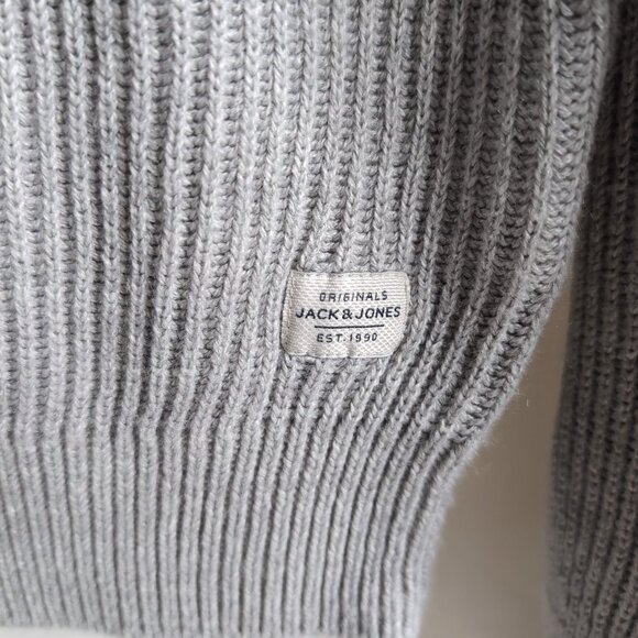 Jack & Jones Men's Grey Ribbed Knit Sweater , Size XL - Picture 4 of 7